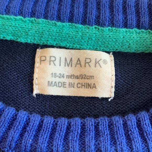 NWOT Primark Dinosaur Sweater 18-24M Navy Green Red - Picture 5 of 9